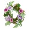 Northlight Mini Rose and Foliage Spring Wreath, Pink and Purple 8"